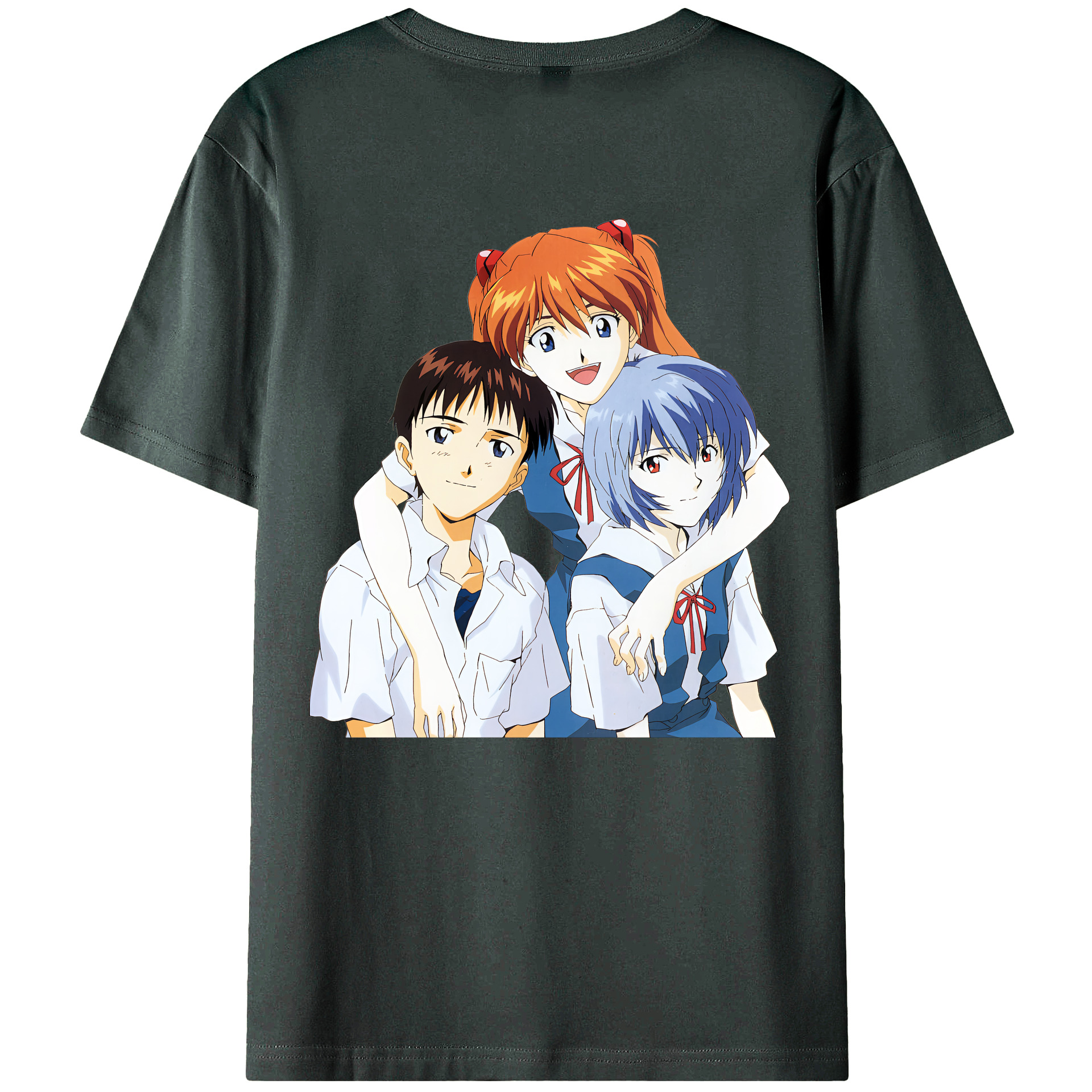 （画像用） EVA 新世紀エヴァンゲリオン 綿100％ メンズ半袖Tシャツ（バックプリント） 通気性